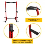 RACK DOMINADAS CON SOPORTE PARA BARRA OLÍMPICA