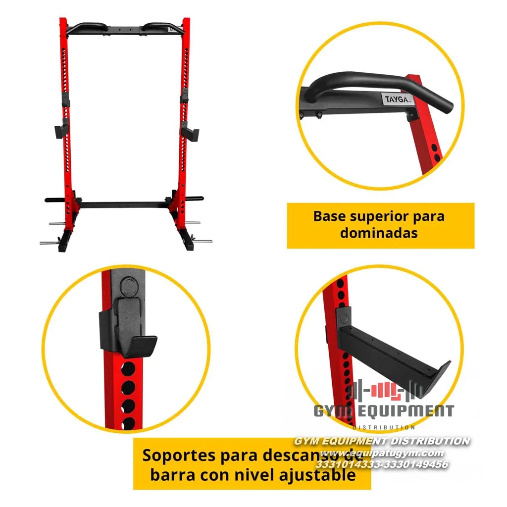 RACK DOMINADAS CON SOPORTE PARA BARRA OLÍMPICA