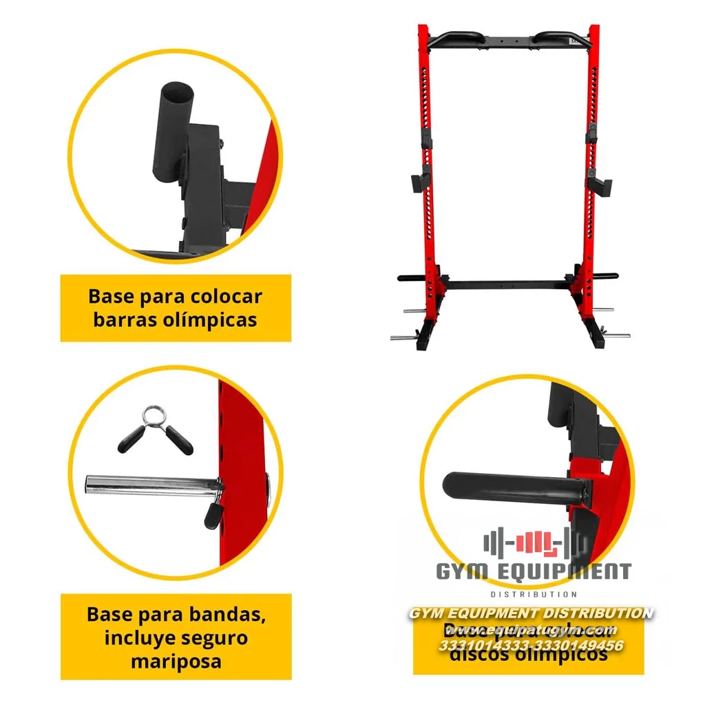 RACK DOMINADAS CON SOPORTE PARA BARRA OLÍMPICA