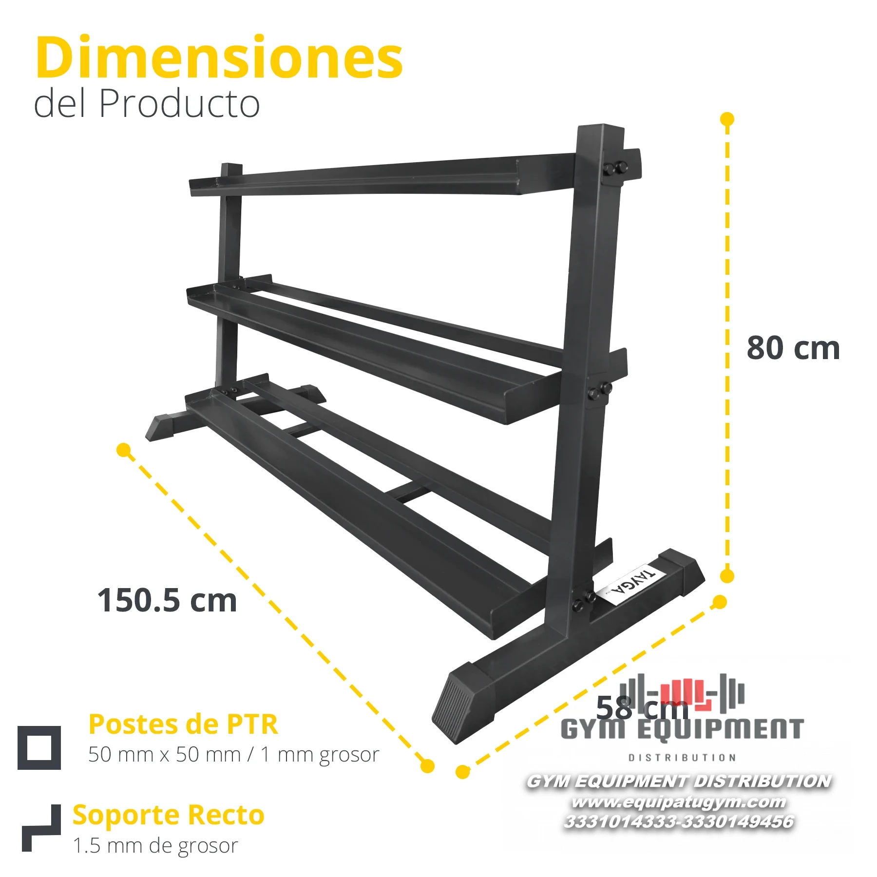 RACK PARA MANCUERNAS DE 150.5X58X80CM