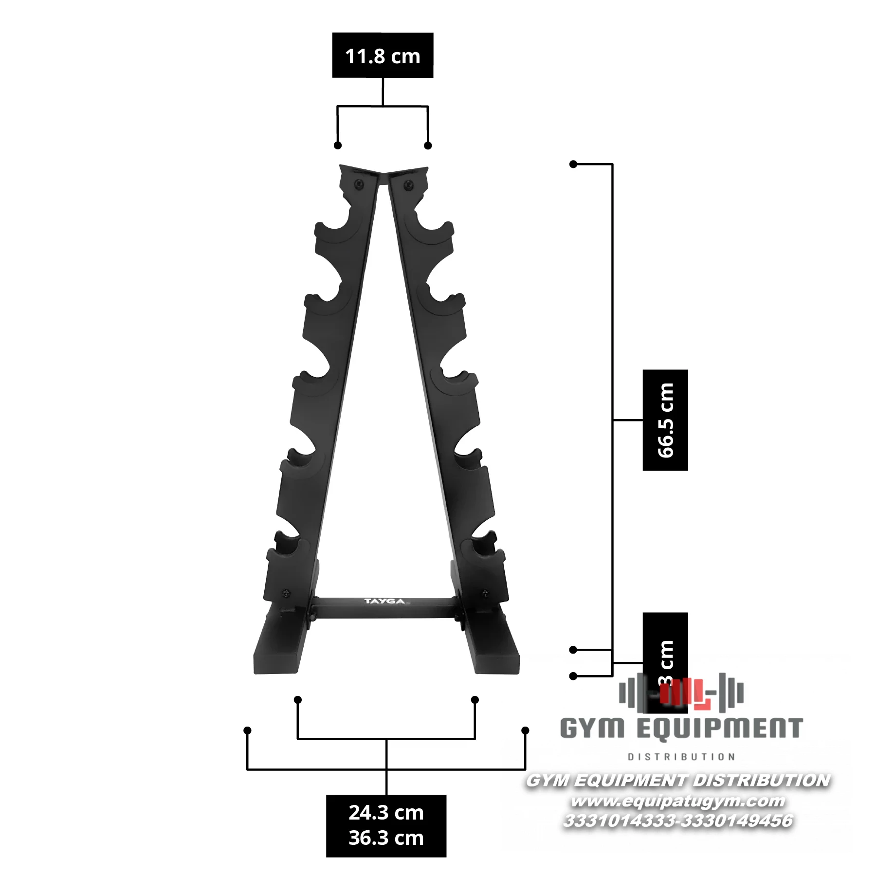 Rack para Mancuernas de 5 Pares
