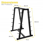 RACK PARA BARRAS DE PESO INTEGRADO NEGRO