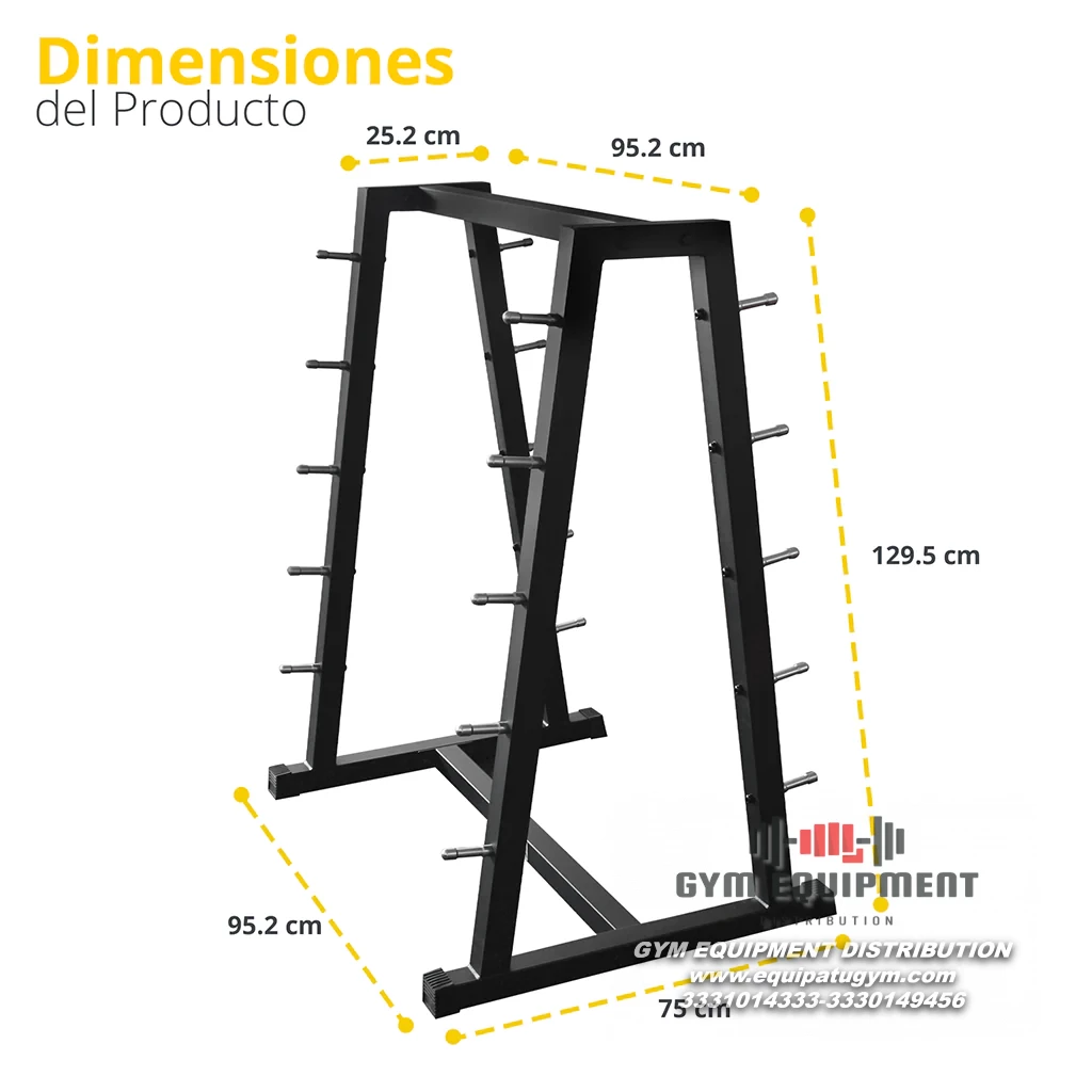 RACK PARA BARRAS DE PESO INTEGRADO NEGRO