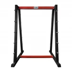 RACK PARA BARRAS DE PESO INTEGRADO NEGRO CON ROJO