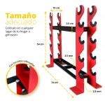 RACK PARA MANCUERNAS CON SOPORTES DE CAUCHO